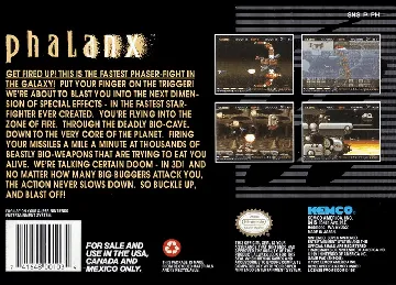 Phalanx (USA) box cover back